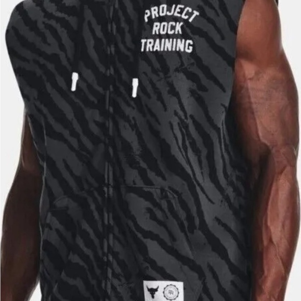 Under Armour Project Rock Rival Fleece Sleeveless Full-Zip Size XL 1377444-001